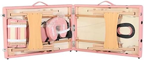 Ксиулаик масажа маса кревет 2 делови преклопување бука нога 186x60x60cm Висина прилагодлива разноврсна преносна розова/бела боја