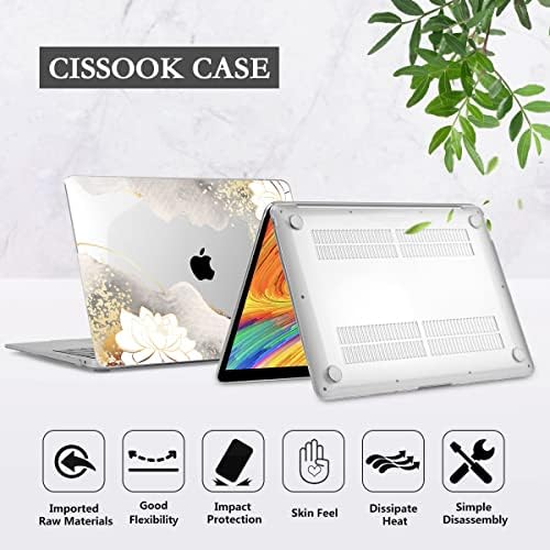 Cissook Компатибилен со MacBook Air 13 Inch Case 2021 2020 2019 2018 2022 Објавување модел: M1 A2337 A2179 A1932, Цветни куќи