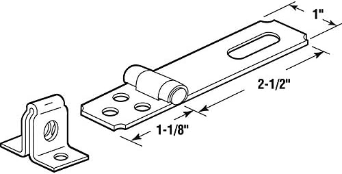 Prime-Line MP5056 Безбедност Hasp, 2-1/2 инчи, Челична Конструкција, Цинк Обложена Завршница, Фиксна Споена,, Хром