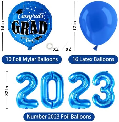 DAZONGE Дипломирањето Партија Украси 2023 - Дипломирањето Раб Завеси, 2023 Балони, Дипломирањето Банер &засилувач; Вител Украси - 2023 Дипломирањето Украси