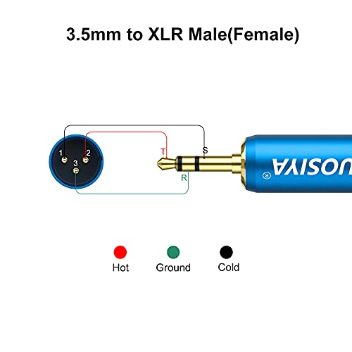 Nuosiya 3,5 mm до XLR, XLR до 3,5 mm Небалансиран адаптер за кабел, 6ft 1/8 инчен стерео микрофон кабел мини Jackек Aux до XLR Femaleенски