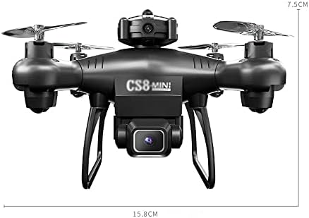 Drone QIYHBVR 4K HD FPV камера, ротација од 360 °, трик дрон, далечински управувачки играчки Роденденски подароци за момчиња девојчиња со мулти-брзинска