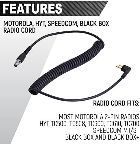 Солиден јаглеродно влакно зад главата на главата и кабелот за адаптер за комуникации со електроника за трки со радија, Motorola-Се