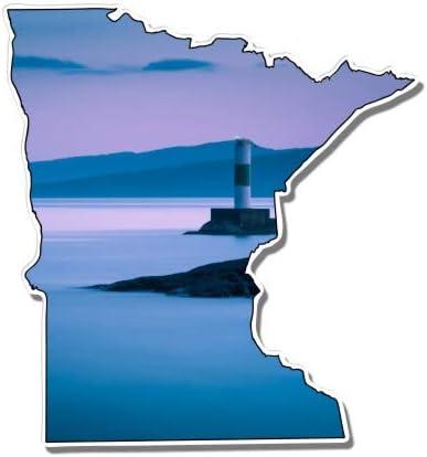 GT графика Минесота крајбрежје Гранд Мараис поглед - водоотпорна декларација Винил налепница