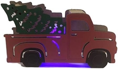ГБИ Божиќна куќа предводена гроздобер црвен камион дрво светло