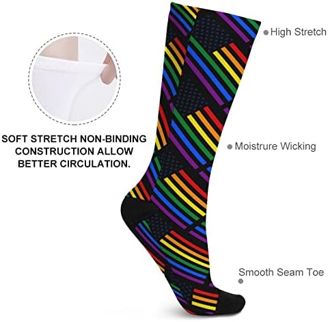 Americalgbt геј гордост виножито знаме-блок чорапи спортови високи чорапи цевки чорапи за тинејџери возрасни