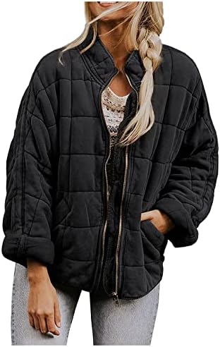 Qfvzhy женски ровови палта стојат јака памучна памучна јакна лабава џеб со долг ракав палто слатки зимски облеки