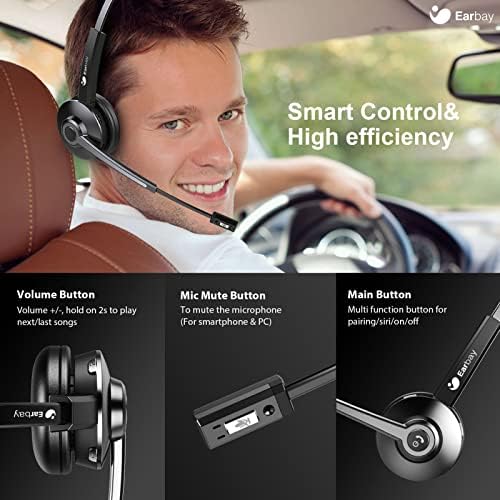 Слушалки Earbay Камионџија Bluetooth, Безжични Слушалки Со Микрофон Бучава Откажување &засилувач; USB Dongle, Bluetooth Слушалки Со Микрофон Неми