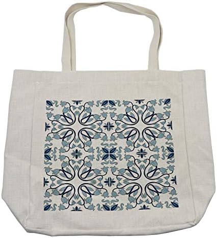 Етничка торба за етничка за купување, средновековна персиска палата цветна лисја инспирирани мотиви за уметнички дела, еколошки торба