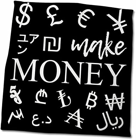 3drose меѓународни симболи на валута. Бел текст заработува пари на црно - крпи