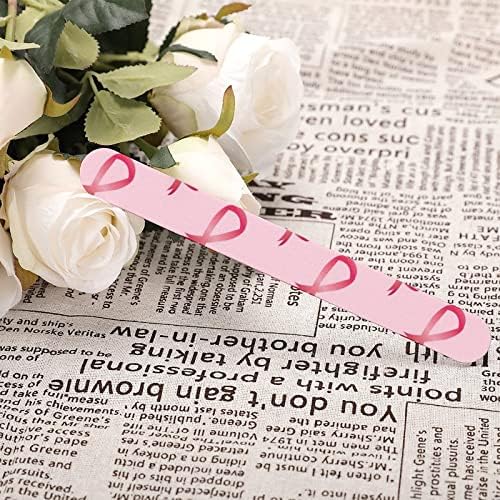 Свесност За Рак На дојка Розови Панделки Датотека За Нокти Двострани Филери За Нокти Ленти За Шмиргла Алатки За Маникир За Дома