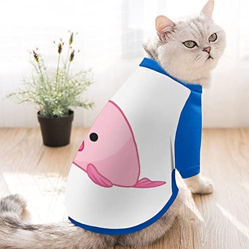 Смешно розово дупка риба риба, печатено милениче за миленичиња со џемпер со пука пулвер за кучиња мачка со дизајн