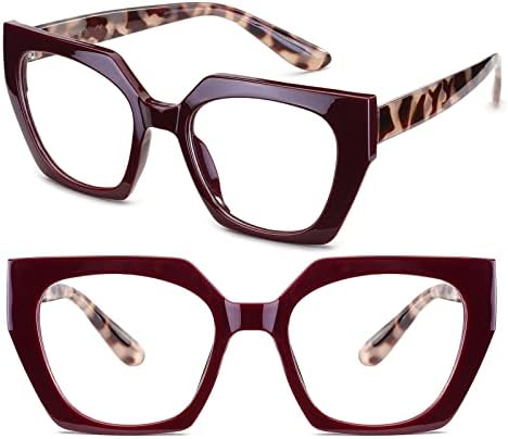Ailebre Fashion Oprah Reading Очила за жени стилски стил Анти сини блокатори Преголеми читатели на очила за очила Фиона
