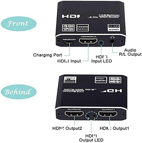 YLHXYPP 1x8 4K UHD HDMI Splitter 2.0 1x2 HDMI 2.0 Splitter HDCP 2.2 HDR Splitter HDMI 2.0 4K 1X4 HDMI2.0 Сплитер