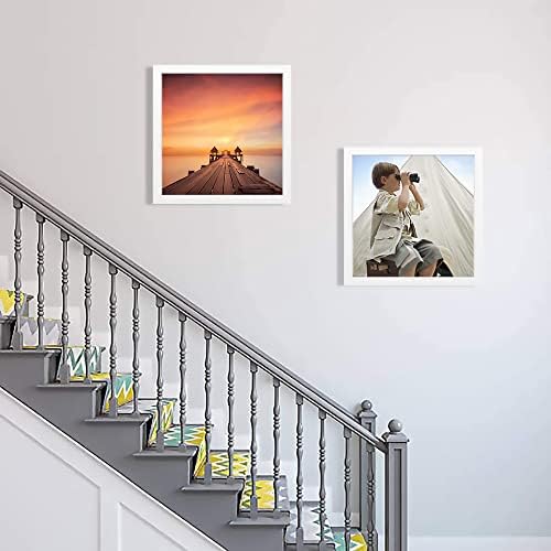 Нехуис 9х9 Рамки за слики за wallид што виси семејна фото рамка дрвена дневна соба Документот Колаж рамка