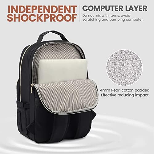 Labevook лаптоп ранец за жени 17,3 инчи, симпатична женска чанта за ранец за ранец, професионална лаптоп компјутерска торба, водоотпорна