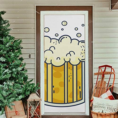 Enevotx декорација на влезната врата пиво пијалок цртан филм декорација пред стаклена врата врата трајно ткаенина предната врата врата капакот со повеќе големина заш
