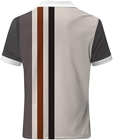 XXBR летни поло маици за мажи, 2022 Нов машки патент врат кратки ракави голф врвови во боја блок крпеница обична кошула