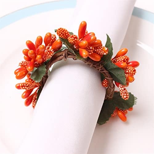 Gkmjki 10 парчиња рачно изработено Божиќно цветно салфетка копче Божиќ прстен за салфетка