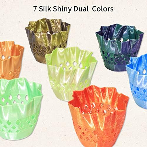 Mkoem Silk 2 боја во 1 PLA 3D печатач филамент, 1,75 mm Материјал за печатење со двојна боја PLA, 1 кг 2,2 bs Silk PLA, широко