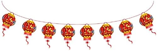 Кинеска нова година банер Фу букви со црвена хартија Фенер за приврзоци Повлечете ги украсите на знамето пролетен фестивал за домашни