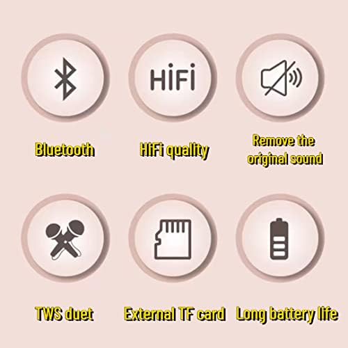 Безжичен Bluetooth Караоке Микрофон,Рачни Микрофон Звучник Машина, Играчка За 4, 5, 6, 7, 8, 9, 10 Годишни Девојки И Момчиња