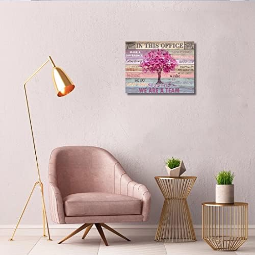 Пинк инспиративна wallидна уметност за канцеларија жени мотивациони цитати фрази постер рустикално срце дрво слики врамени wallидни уметности