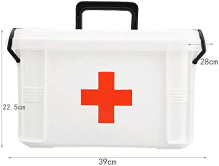 Кутија за лекови за домаќинства Huyp Голема пластична детска повеќеслојна кутија за чување на здравствена заштита за прва помош