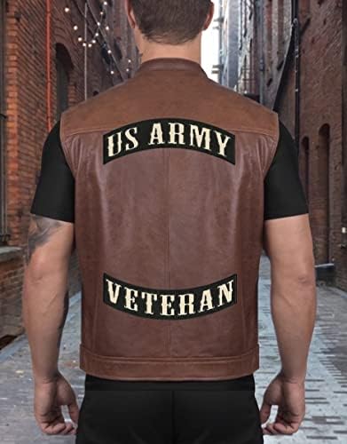 Ветеран за ветерани на американската армија 12 | Голем воен ветеринар везена јакна со моторцикл лепенка на 2 компјутер. Постави - од