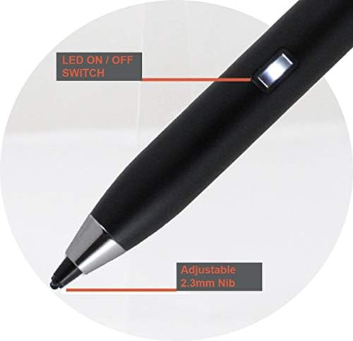 Bronel Black Fine Point Digital Active Stylus Pen компатибилен со Asus Zenbook 14 / Asus ZenBook 14 UX433 / Asus ZenBook 15 UX533