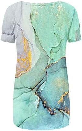 Есен летен блуза со кратки ракави за жени 2023 облека трендовски памучен екипаж графички лабав вклопна маица 8f 8f