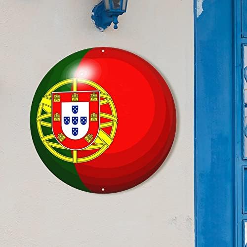 Португалски метален знак Португалско знаме добредојде на вратата на вратата Национално знаме персонализирана wallидна уметност фарма куќа венец знак рустикален wall