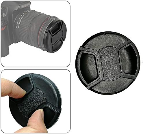 Balaweis 3 пакет 67 mm Централен нотка за леќи со капаче и чувар на капаче за DSLR фотоапарати компатибилни со Canon Nikon Sony