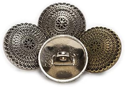 Jkuywx 5 парчиња тркалезни ретро метални копчиња за обликување одговараат за поправка на облека за шиење декор за замена и занаетчиски занаети