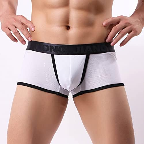 Менс атлетска долна облека машка обична мрежа цврста долна облека, оставата, панталони од типот, удобни боксери мажи