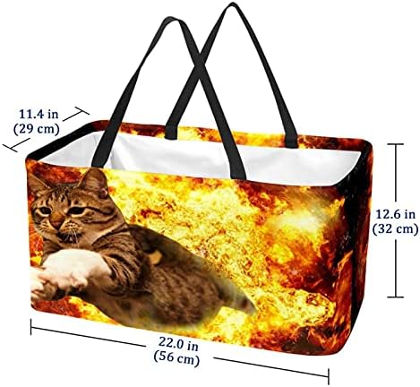 50L купувачи торби мачка бегство од оган што може да се сруши кутија за намирници торба со рачки, еднократно