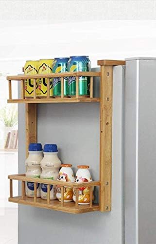 HTLLT трајно решетка за складирање на ладилникот за ладилница за ладилница бамбус бамбус кујнски решетка за складирање на решетки