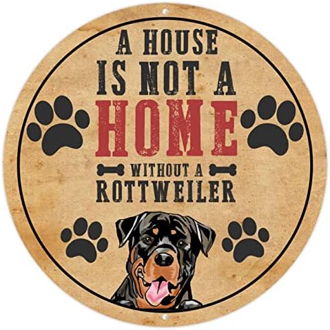 Смешен Метален Знак За Куче Куќата Не Е Дом Без Ротвајлер Рустикална Закачалка За Врата За Кучиња За Миленичиња Со Саркастичен Цитат