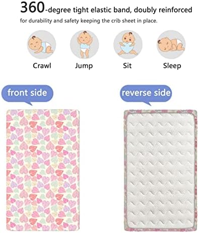 Пастел тематски вграден креветче за креветчиња, стандарден сад за креветчиња, ултра мек материјал-градечки за момче или девојче соба