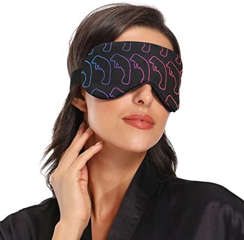 Unisex Sleep Mask Eye Retro-Neon-Sign-Manatee Night Sleep