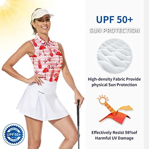 Soneенски женски голф кошули без ракави цветни атлетски поло маици влага за губење тениски кошули суво вклопување