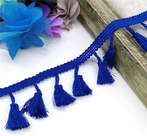 2 јарди чипка за шиење лента за шиење лента од памук етнички латински фустани фаза на облека за облека, украсна декоративна DIY-сина