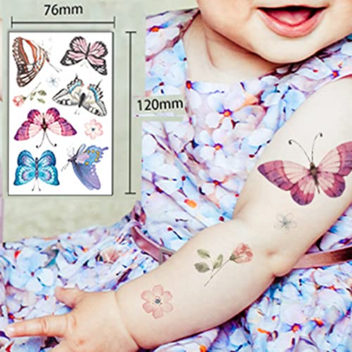 Пеперутка Тетоважи, Шарени Лажни Пеперутка И Цвет Привремена Тетоважа Лице За Жени Мажи Деца, 10-Лист