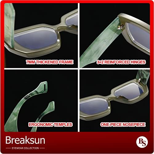 Breaksun Дебела рамка сина светлина очила за жени мажи мода преголем квадратни компјутерски игри очила за очила