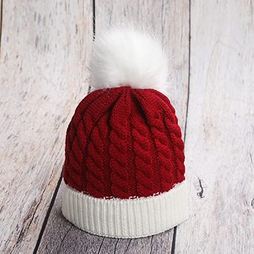 Дедо Мраз за дете, Божиќна елф зимска топла капаче дете бебе бебе плетена капа симпатична санта капа со пом за момчиња девојчиња
