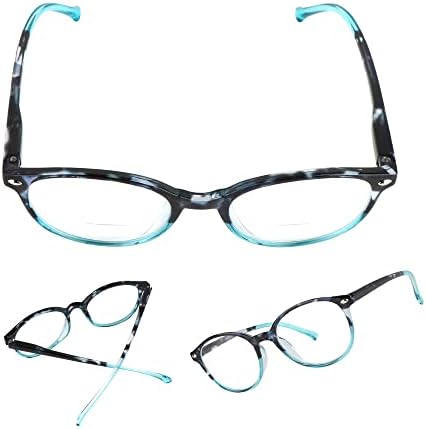 Исорисокс 3 Пакет Бифокални Очила За Читање За Жени Вклучуваат 1 Бифокални Очила За Сонце, Пролетна Шарка Ретро Очила За Читачи На мачки