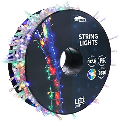 Brignиеидоми повеќе божиќни светла, 360 LED 117,8 стапки на новогодишни светла со ролна, чиста жица со жица за жици за внатрешни работи на отворено Божиќни украси