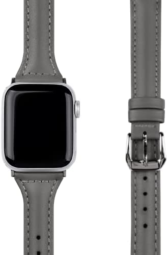 Мохарлаб Тенка Тока Од Вистинска Кожа Компатибилна со Опсегот На Apple Watch 38mm 40 mm 41mm 42mm 44mm 45mm 49mm за Мажи и Жени, Wrisband