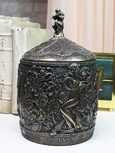 Супер бинго Домашни акценти Подарок Антички грчки Пандора кутија со тава што игра флејта декоративна украсна кутија за накит-домашна