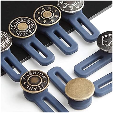 Копчиња за шиење на keekeang 5 парчиња прилагодливи копчиња за половината на фармерки метални продолжени токи, копчиња за експандер на лента